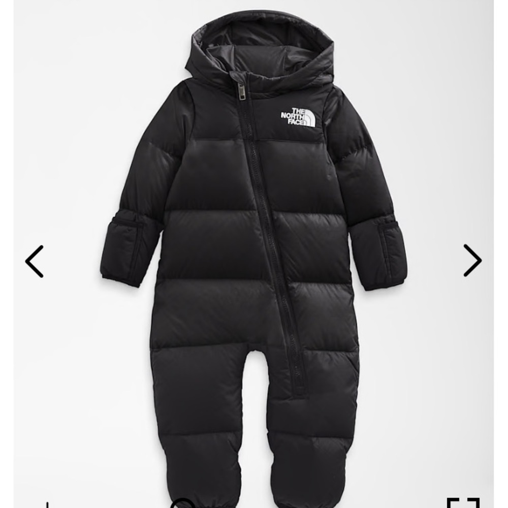 North face retro 1996 nuptse one piece baby bunting puffer coat black do…